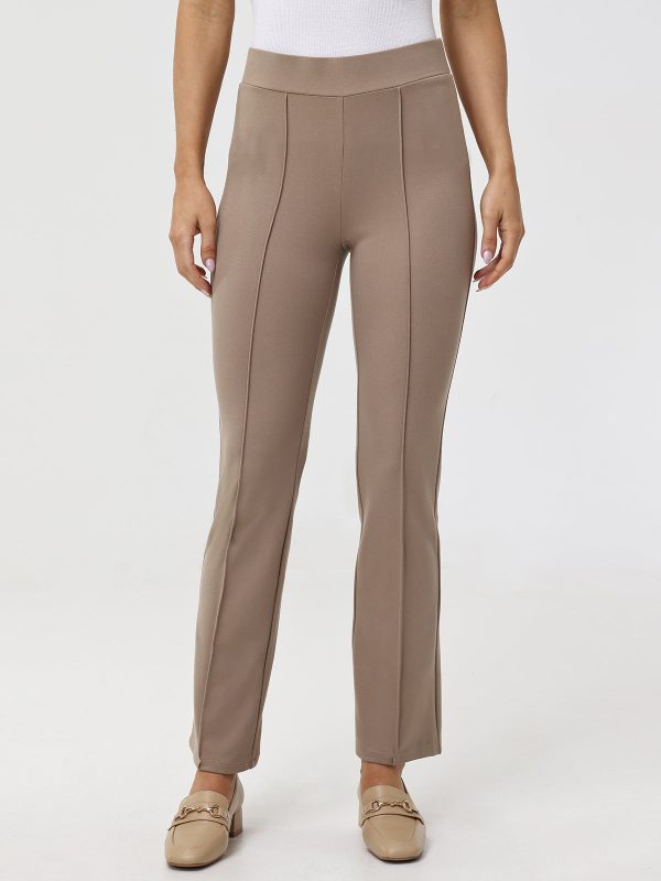 Luxe Ponte Kick Flare Pintuck Pants Cheap